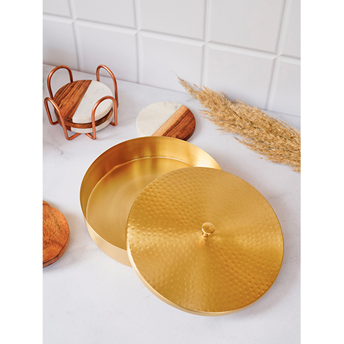 Hammered Brass Roti Box