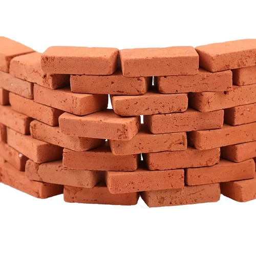 Side Wall Bricks - Clay Material, 9 in x 4 in x 3 in Size, Vibrant Red Color | High Strength for Versatile Wall and Pillar Use