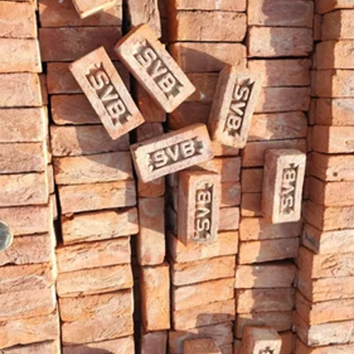 Construction Sand Brick - Sand-Lime Material 9 in x 4 in x 3 in Red Color | High Strength Rectangular Shape