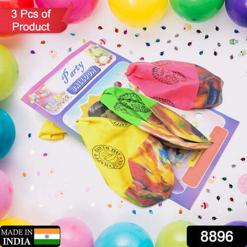 Big Size Balloons Kinds of Rainbow Party Latex Balloons (3 Pcs Set