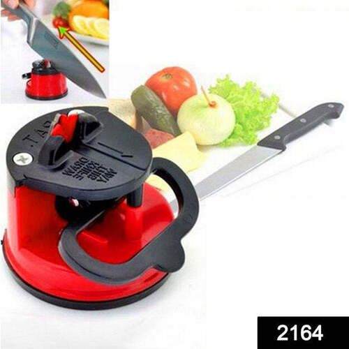 MANUAL KITCHEN KNIFE SHARPENER FOR SHARPENING STAINLESS STEEL - Fiber + Stainless Steel, Multi Color | Ergonomic Handle, 3-Stage Diamond Coated Wheel System