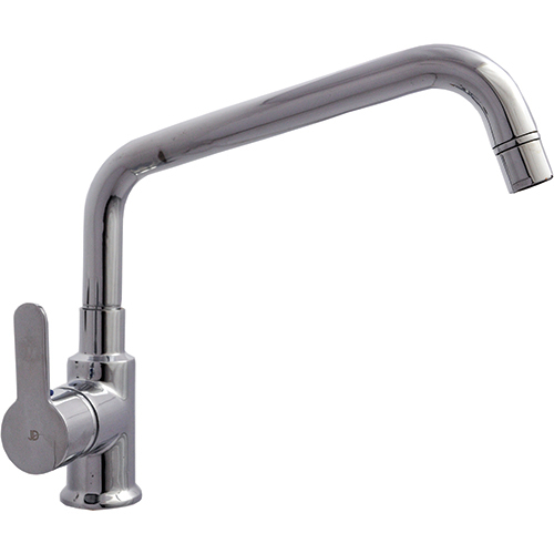 Sink Mixer With Long Spout - Brass Construction, Glossy Finish, Chrome Plating Color, Various Sizes Available