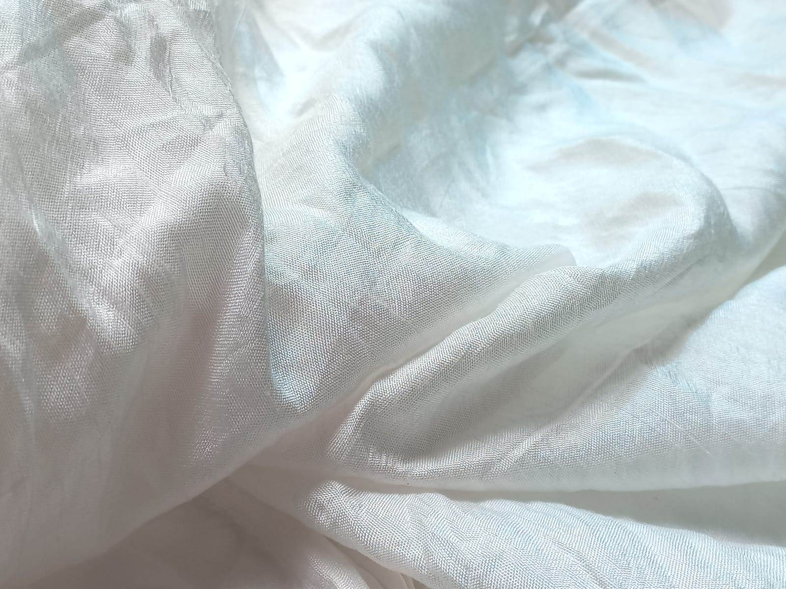 Madhav fashion White Pure Plain Dola Silk fabrics