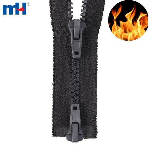 Plastic Zipper Fireproof Zipper Fire-retardant Aramid Zipper 5 inch Flame Retardant with Two-Way Slider