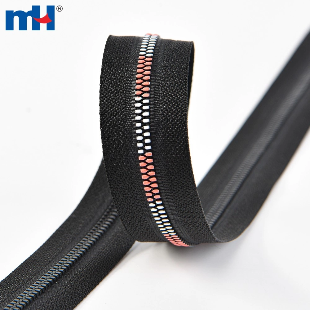 5 inch Plastic Zipper Colorful Teeth Coil Zipper Open End Plastic Zipper with Decorative Puller