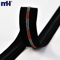 5 inch Plastic Zipper Colorful Teeth Coil Zipper Open End Plastic Zipper with Decorative Puller