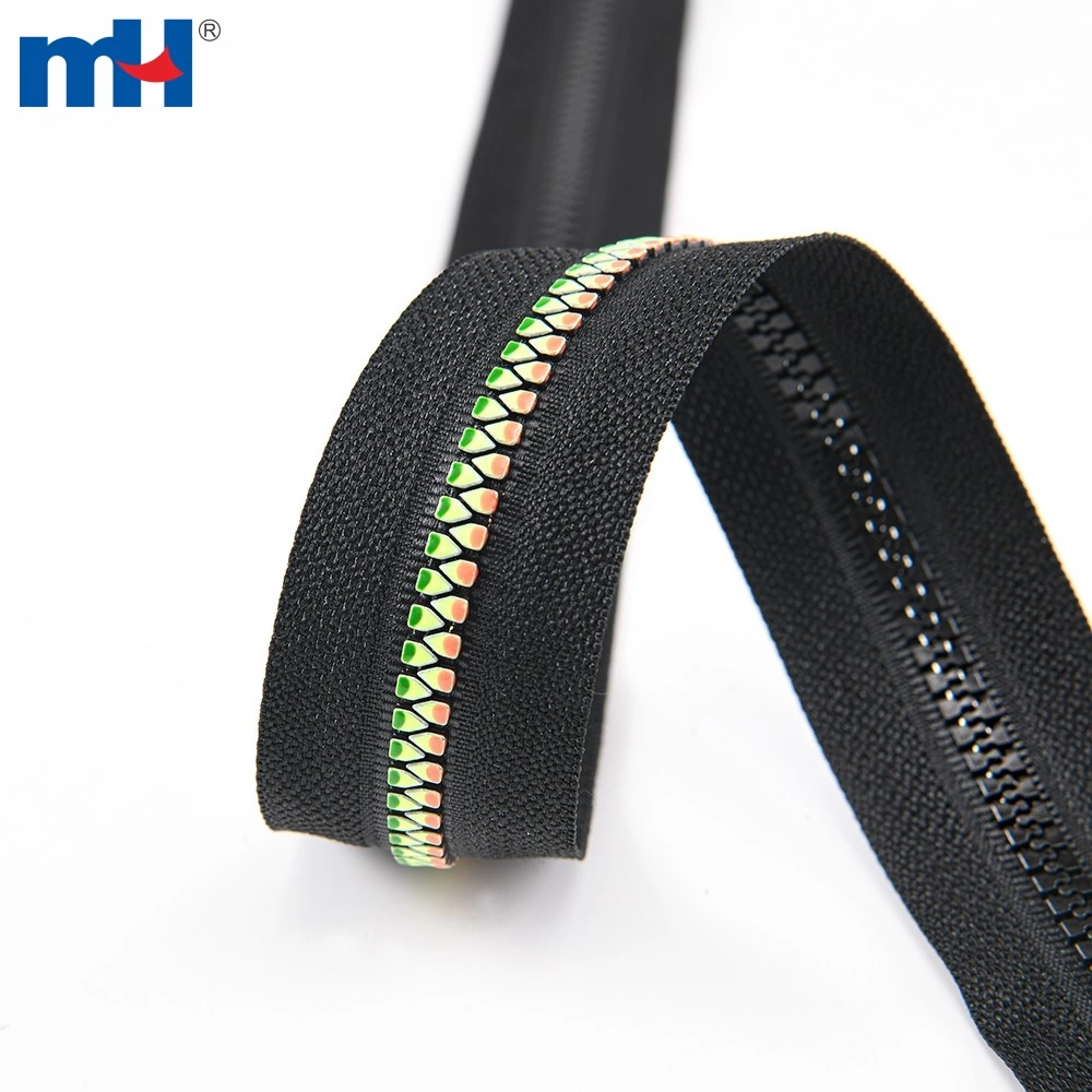 Plastic Zipper with Multicolor Teeth 5 inch Coil Zipper with Decorative Puller Zipper Factory Wholesale