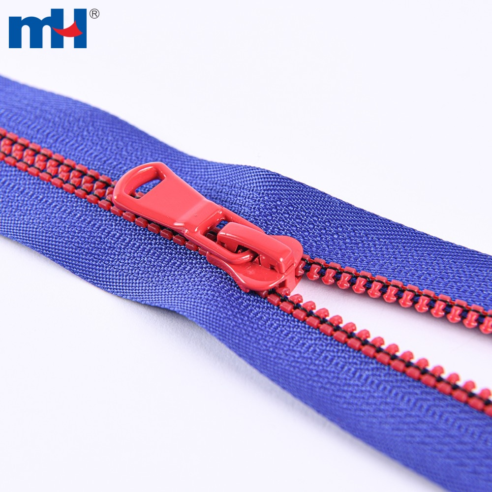 Reinforced Plastic Zipper 5 inch Resin Zipper Colorful Zipper with Multicolor Teeth and Zipper slider