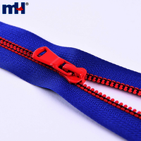 Reinforced Plastic Zipper 5 inch Resin Zipper Colorful Zipper with Multicolor Teeth and Zipper slider