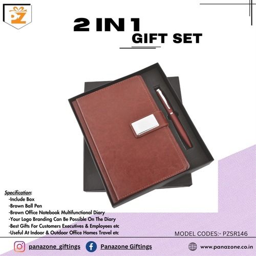 Brown Diary Pen 2 In 1 Gift Set PZSR146