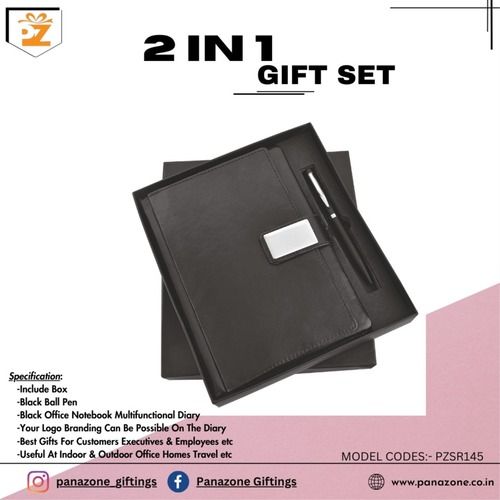 Black Diary Pen 2 In 1 Gift Set PZSR145