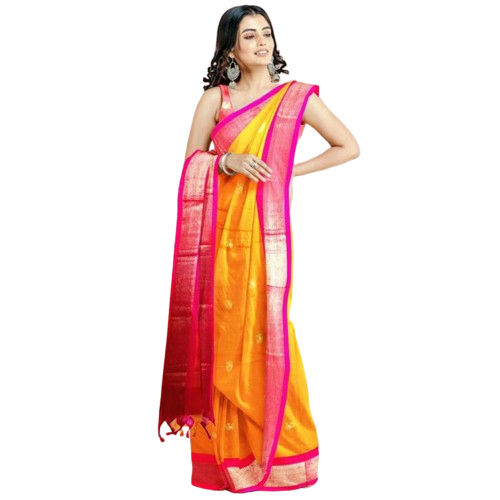 Orenge Color Silk Saree - Color: Different Available