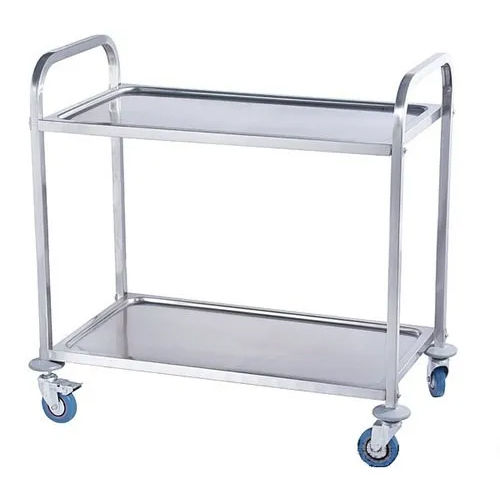 Stainless Steel Two Shelf Trolley