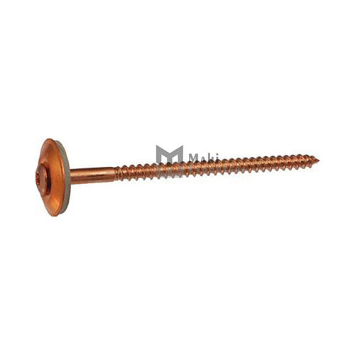 11341 Six Lobes Raised Countersunk Head Screw + Epdm Washer 20 - Stainless Steel With Copper