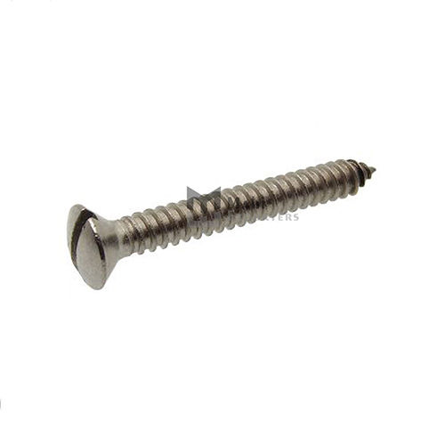 12241 Slotted Raised Countersunk Head  Tapping Screw - Stainless Steel