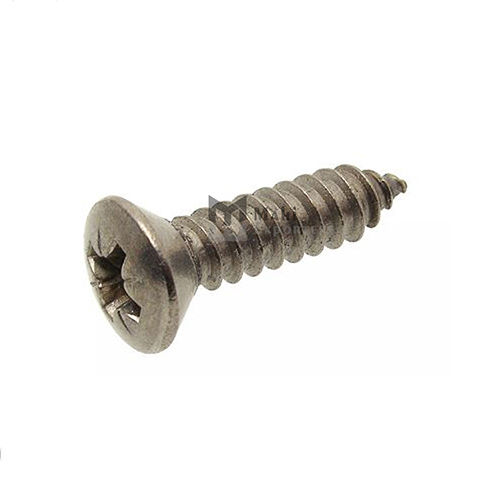 12251 Pozidriv Cross Recessed Raised Countersunk Head  Tapping Screw - Stainless Steel