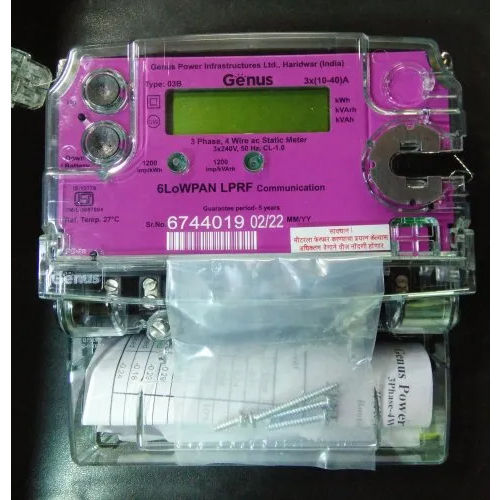 Transparent 40 Amps 3 Phase Msedcl Approved Meter 6 Low Pan Lprf Meters