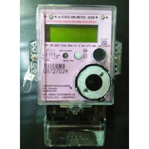 Transparent Linkwell Kwh Energy Meter Single Phase 6 Lowpan Lprf Meter