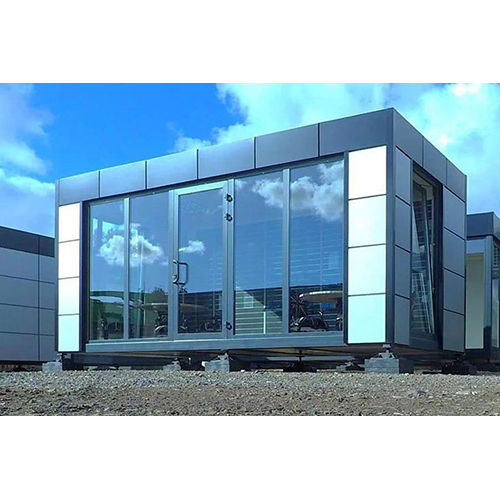 Grey Portable Glass Office Cabin