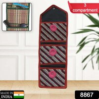 Foldable Hanging Organizer 3 Compartment Pocket Organiser Document Holder Wall Hanging Letter Holder