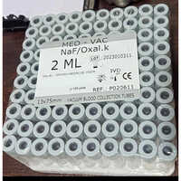2ml Sodium Fluoride Potassium Oxalate Tubes - Glass Material, White Color, Portable Design | Ideal For Blood Collection
