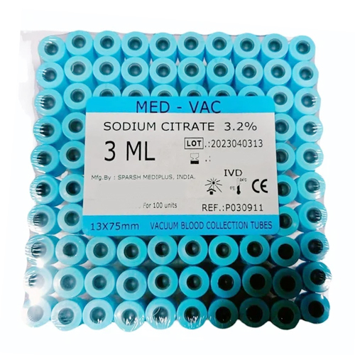 Sodium Citrate Collection Tubes - 3ml 3.2% Blue Plastic , New Portable for Blood Collection