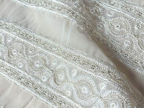 Embroidered Chain Stitch Lace Fabric