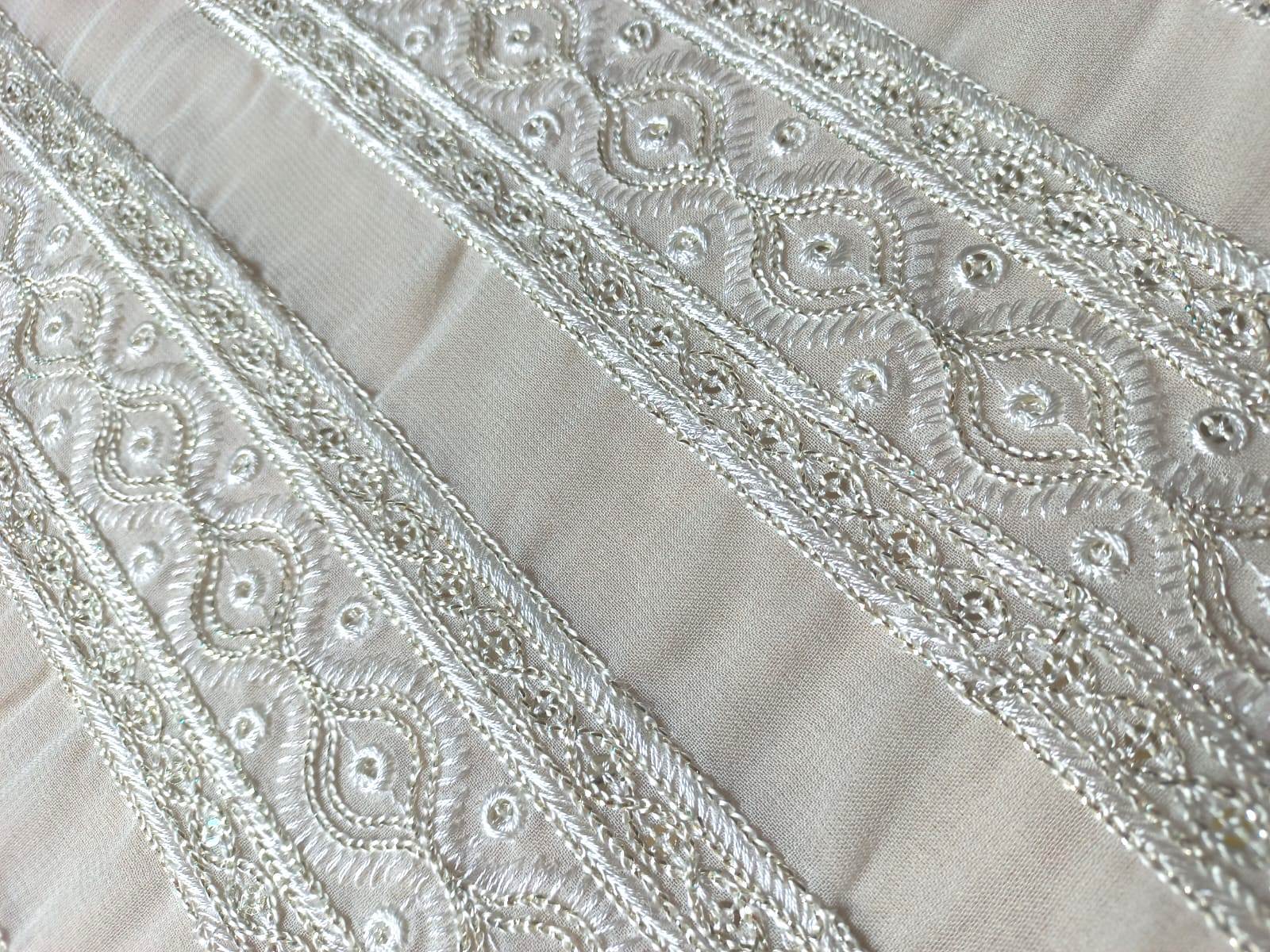 Embroidered Chain Stitch Lace Fabric