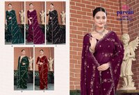 Art Silk Cutwork Border Net Base Crepe Saree For Indian Wedding-16836