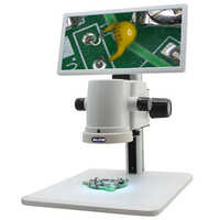 Lcd Microscope - Mild Steel Construction, Sliver Color | 20 Power, 220/240 Voltage, Metallurgical Microscope For Industrial Testing