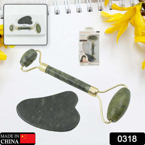 GUA SHA STONE AND ANTI AGING JADE ROLLER MASSAGER