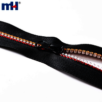 Resin Zipper 5 inch Plastic zipper with Transparent Teeth Open-End Resin Zipper Wholesale Zipper