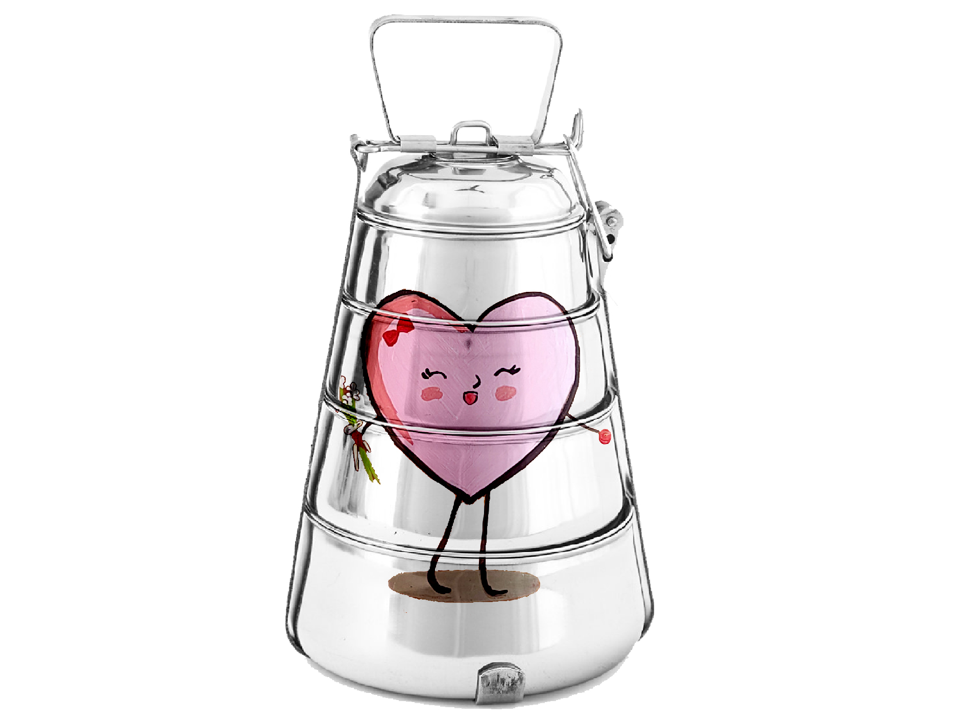 HAND PAINTED ENAMELWARE LUNCH BOX A1