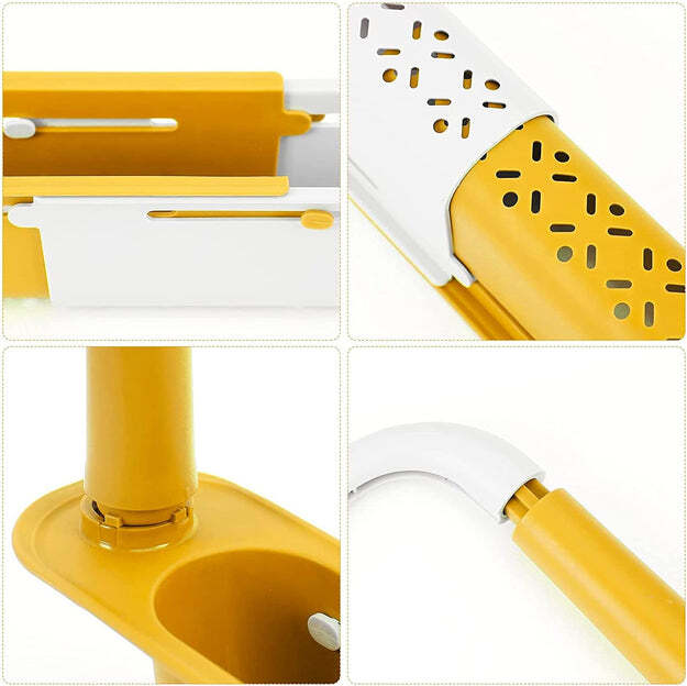 ELESCOPIC SINK STORAGE RACK MATERIAL KITCHEN RAG RACK DISHWASHING ORGANIZER SHELF DRAIN BASKET PP UNDER SINK ORGANIZERS