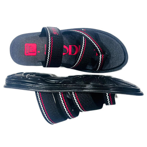 Different Available 1200 Niwar 02 Black And Red Mens Pu Slippers