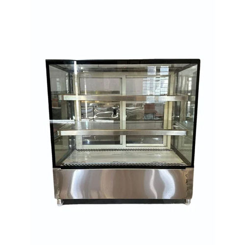 Bakery Display Counter - Stainless Steel, Black Polished Finish | Insulated Glass Case, Optimal Freshness for Baked Goods