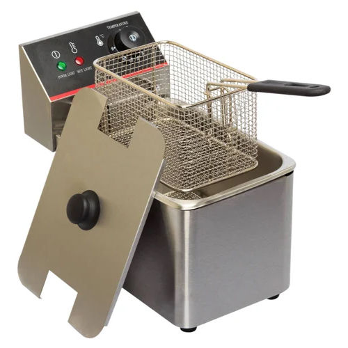 1 Tank 1 Basket Electric Fryer - Interior Coating: Polished