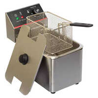 1 Tank 2 Basket Floor Standing Gas Fryer - Interior Coating: Polished
