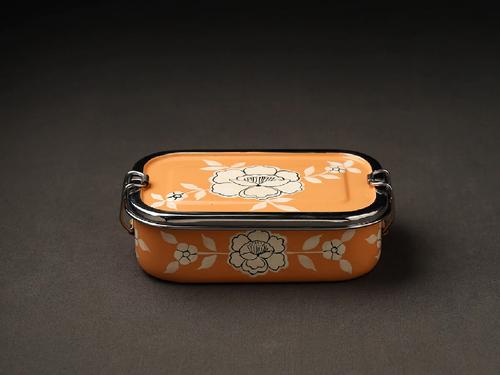 HAND PAINTED ENAMELWARE LUNCH BOX A21