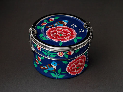 HAND PAINTED ENAMELWARE LUNCH BOX A29