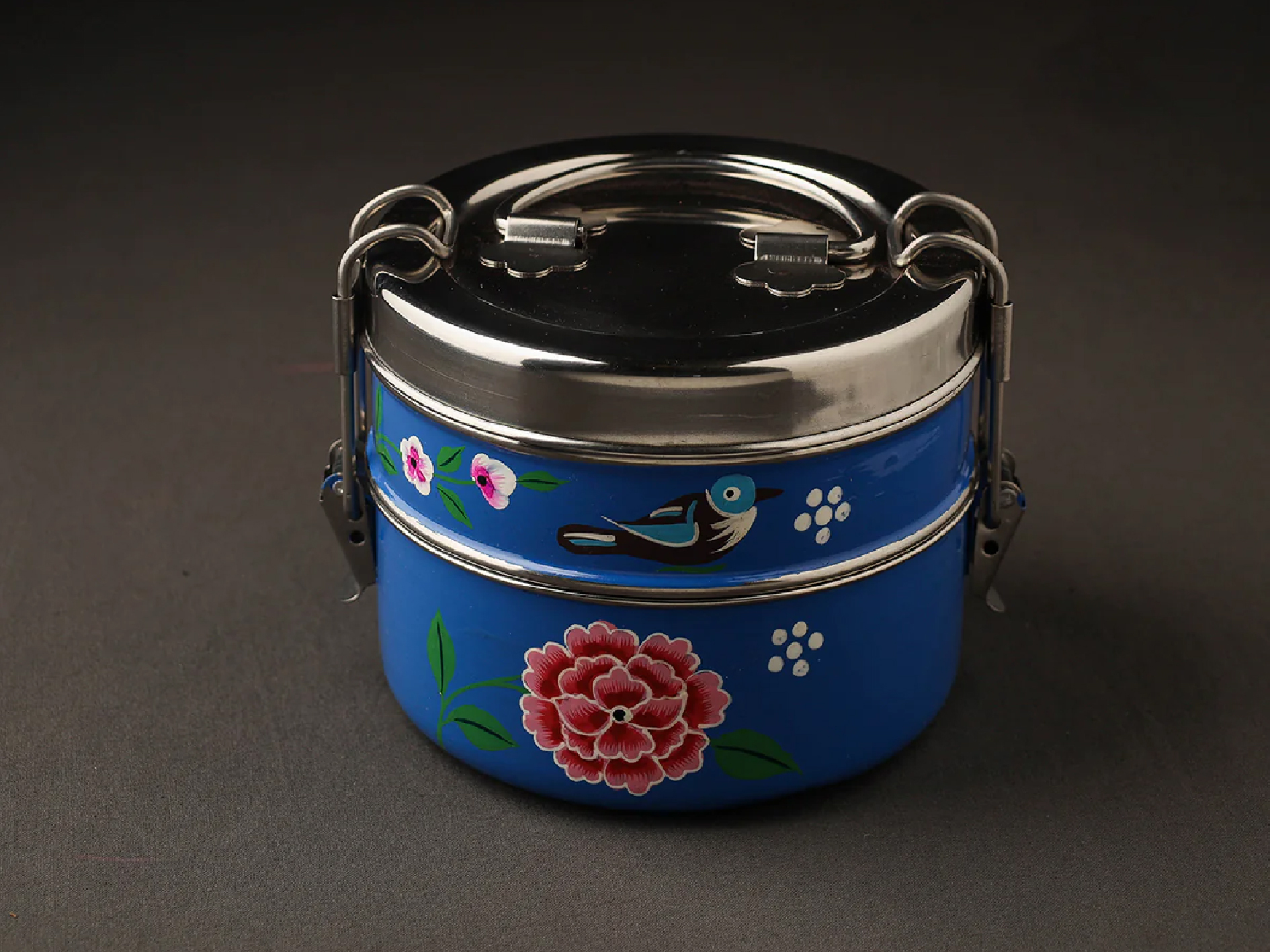 HAND PAINTED ENAMELWARE LUNCH BOX A29