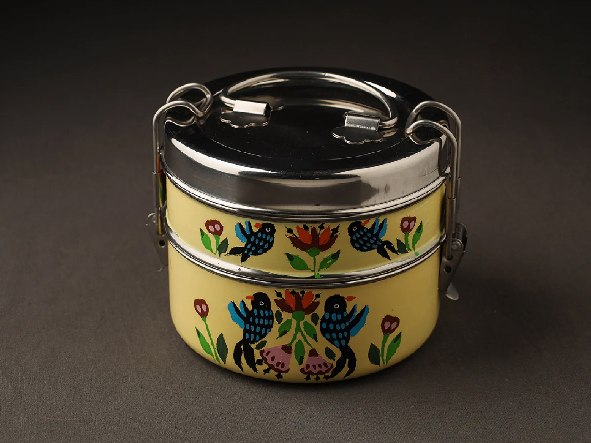 HAND PAINTED ENAMELWARE LUNCH BOX A30