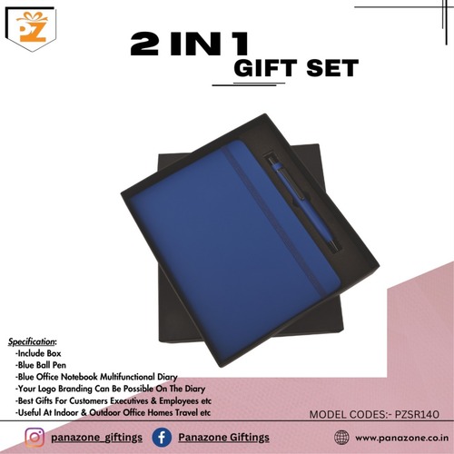 Blue Elastic Pen And Diary 2 In 1 Gift Set PZSR140