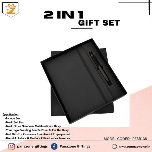 2 in 1 Black Pen and Notebook Combo For Employee Corporate Client or Dealer Gift Set PZSR138