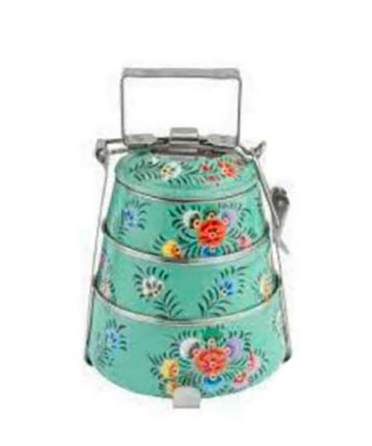 HAND PAINTED ENAMELWARE LUNCH BOX A50
