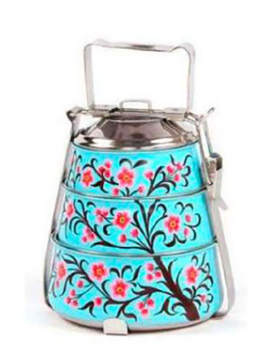 HAND PAINTED ENAMELWARE LUNCH BOX A50