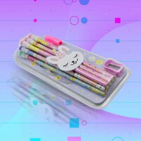 CUTE RABBIT BEAR DRAWING GRAPHITE WRITING PENCIL SET WITH PENCIL SHARPENER AND  ERASER PENCIL AND ERASER SET