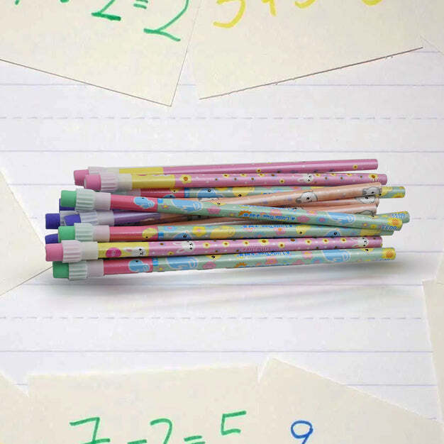 CUTE RABBIT BEAR DRAWING GRAPHITE WRITING PENCIL SET WITH PENCIL SHARPENER AND  ERASER PENCIL AND ERASER SET