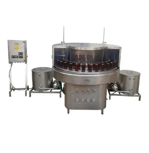 Rotary Semi Automatic Bottle Washing Machine