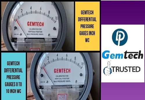 GEMTECH G2010 Differential Pressure Gauge 0-10 Inch W.C in Gumandev Mandir Jhagadia Bharuch Gujarat